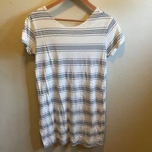 White & grey striped Billabong dress. Size M